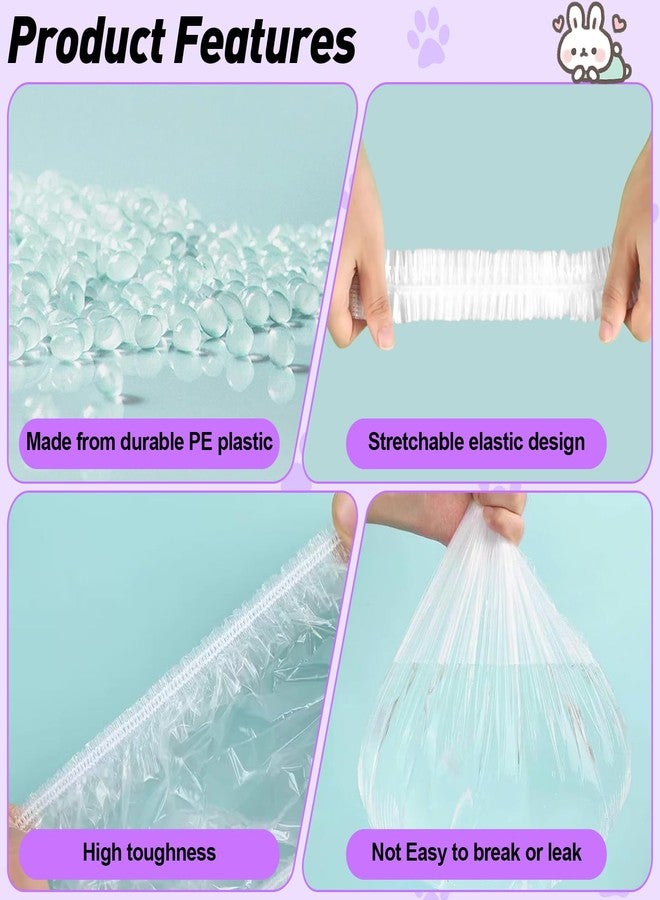 Bcautay 50 Pcs Disposable Cage Liners Clear Plastic Rabbit Cage Liner Bag Elastic Small Animal Toilet Film for Bunny Hamster Totoro Hedgehog Guinea Pig and Small Animals - Image 3
